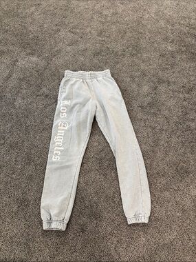 Primark Light Gray Joggers with 'Los Angeles' Side Print